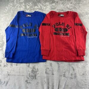Srey Kids SRK T-Shirt Boy's 8 Set Of 2 Red Blue Long Sleeve